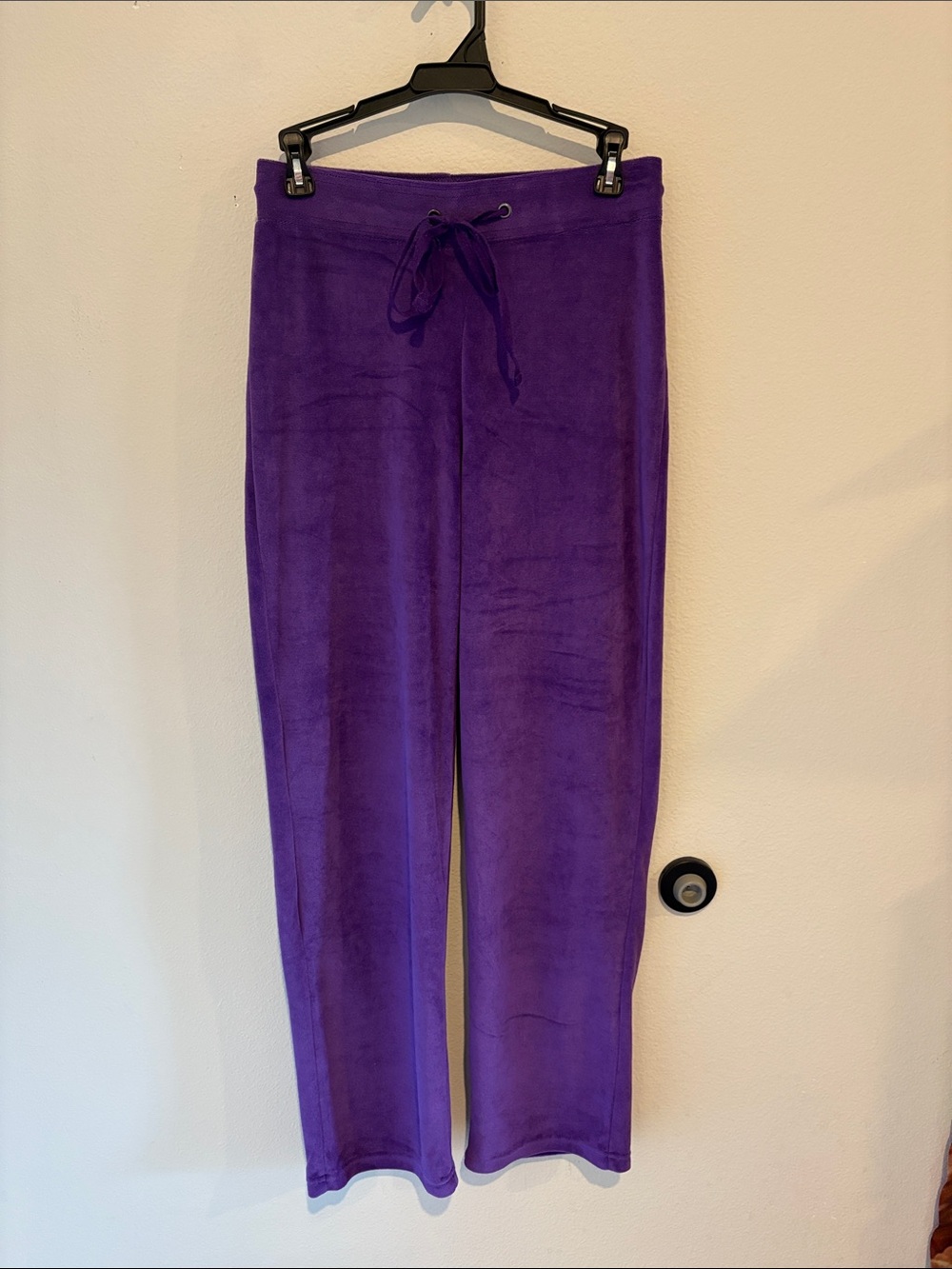 Purple Velour Drawstring Pants